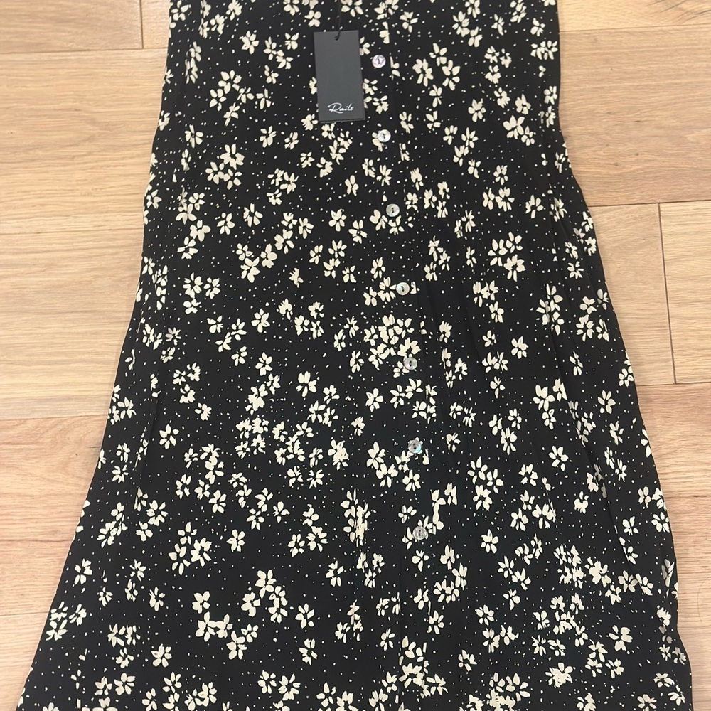 Rails Black and Cream Floral Skirt